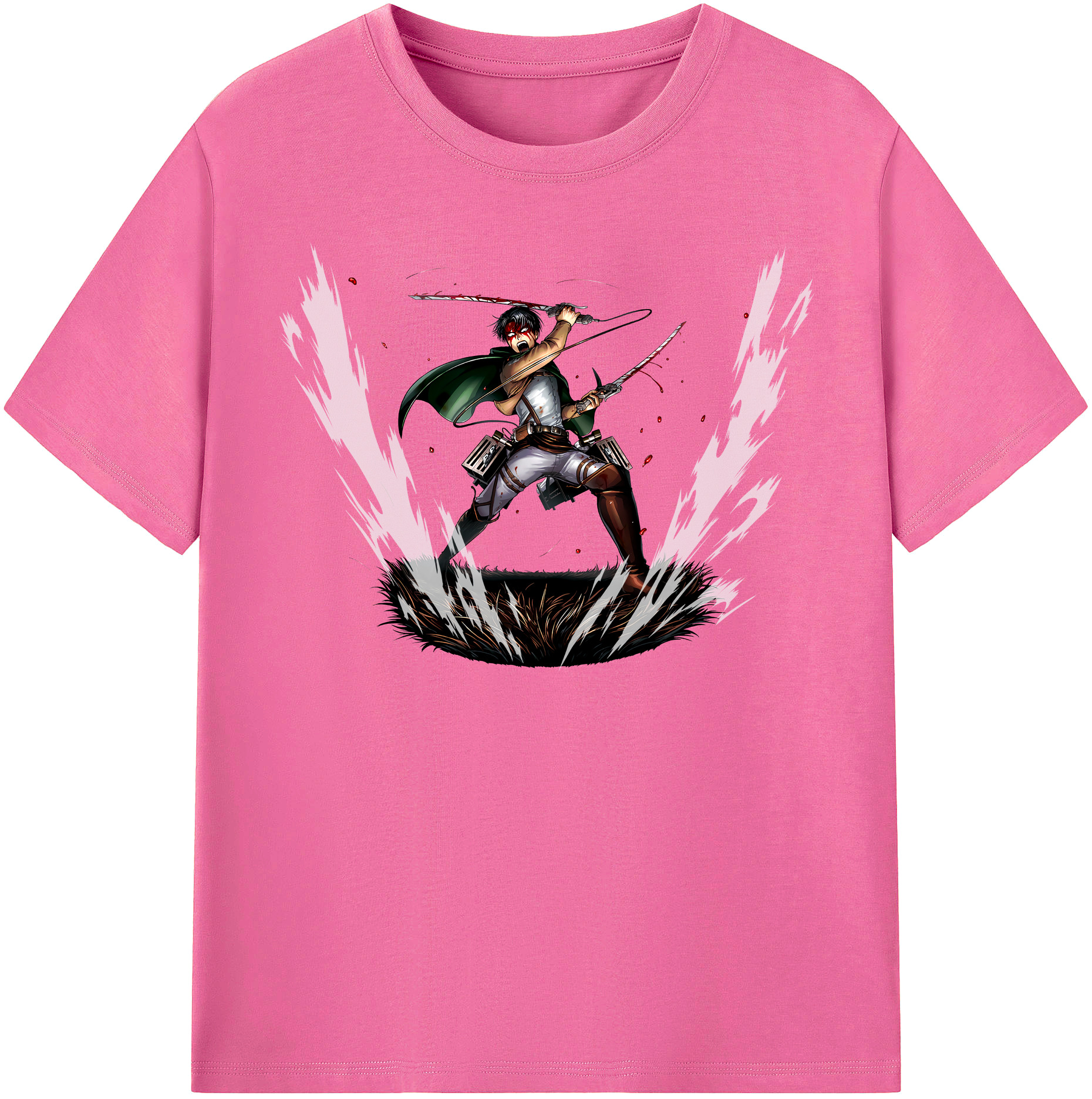 （画像用） 進撃の巨人 リヴァイ·アッカーマン Attack on Titan Levi Ackerman レディースカジュアルプリントTシャツ（綿100％）